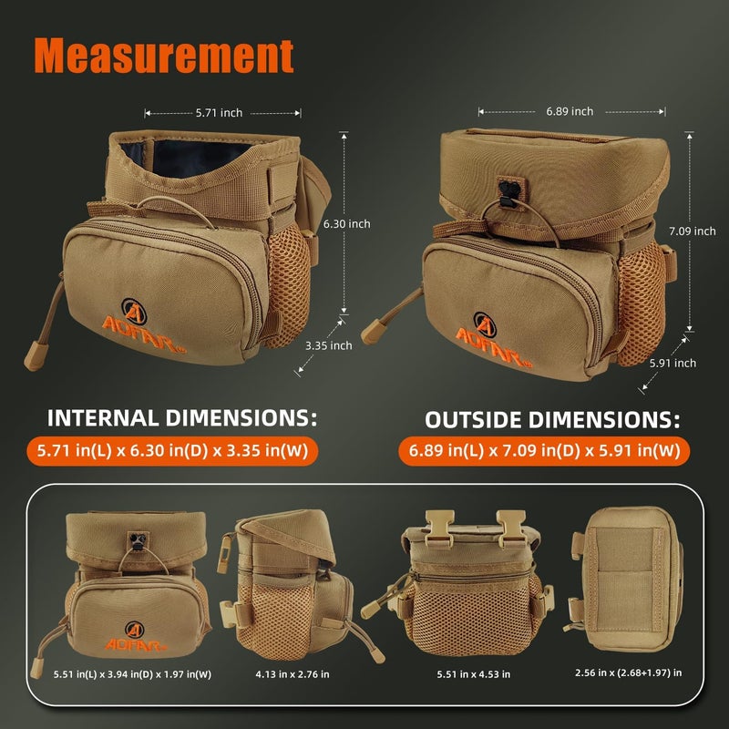 AOFAR Binocular Harness Chest Pack with Adjustable Strap, Lightweight and Large Capacity, Bino Case for Hunting, Hiking, Shooting, Beige - Image 5